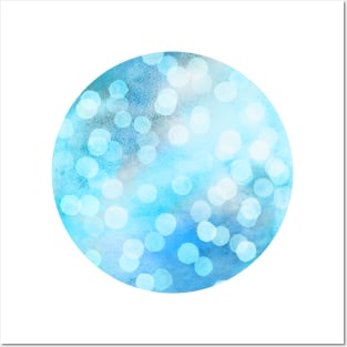 Turquoise Snowstorm - Abstract Watercolor Dots Posters and Art